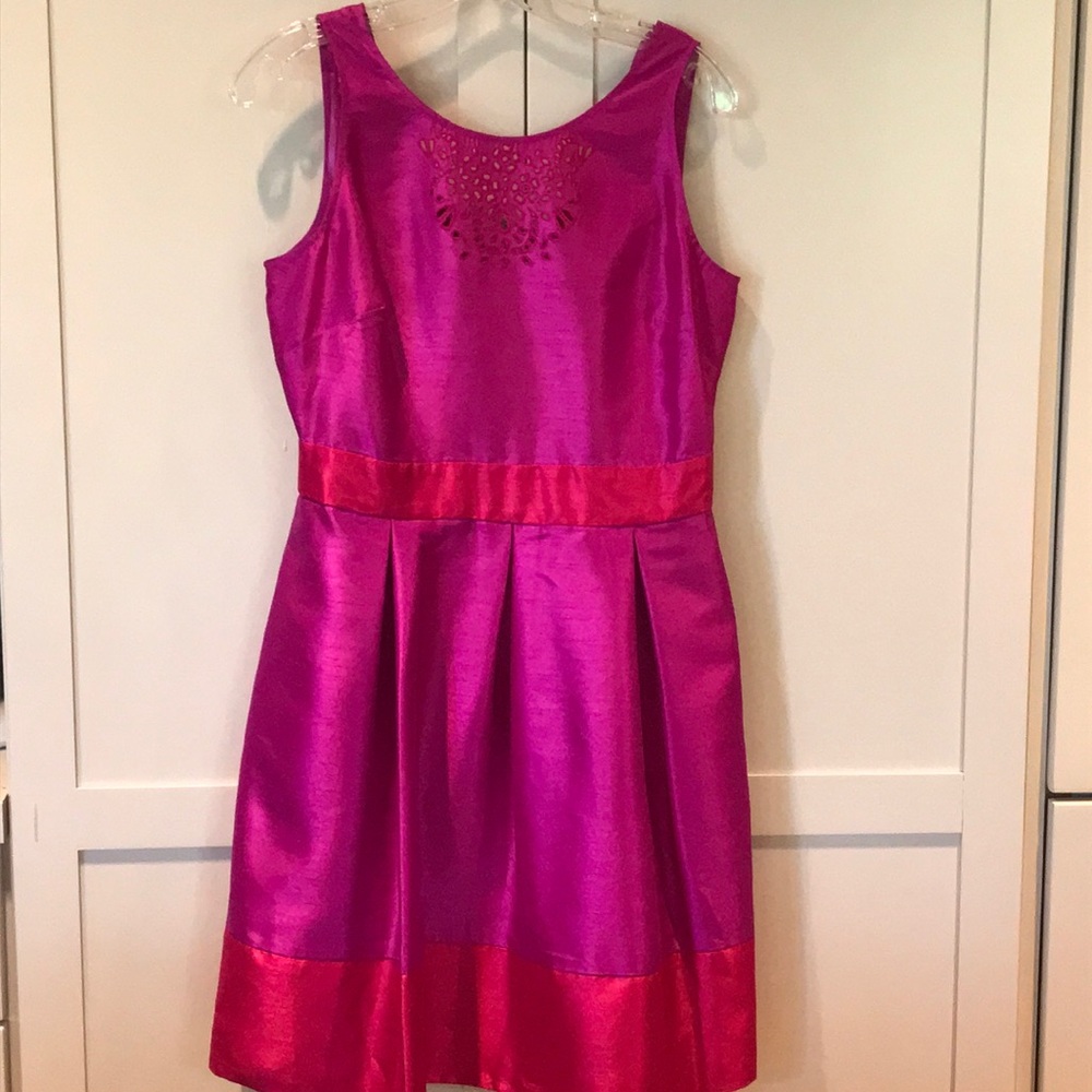 Two tone silk cocktail dress